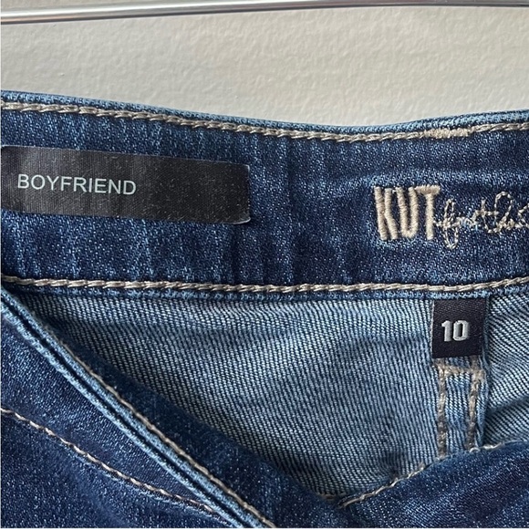 Kut from the Kloth Boyfriend Distressed Denim Jeans Women 10 Medium Wash Stretch - Picture 10 of 13